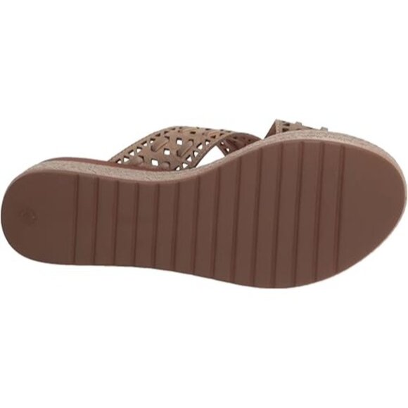 Bella Vita Women's Exa-Italy Wedge Sandal Open Toe Taupe Suede Leather Size 7 - Picture 4 of 8